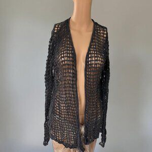 Belldini Gray Mesh Cardigan Size Small